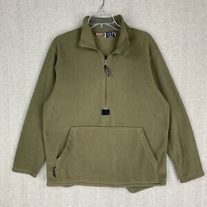Peckham Polartec Fleece Men Medium Coyote Brown 1/4 Zip Pullover Military USMC